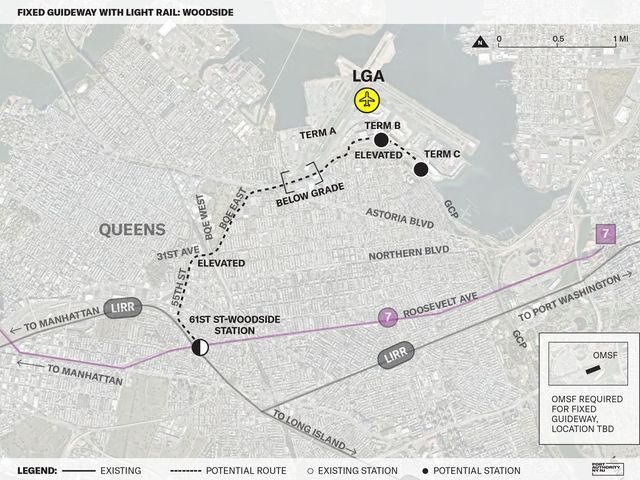 Rendering showing proposed map of transit option to Laguardia Airport